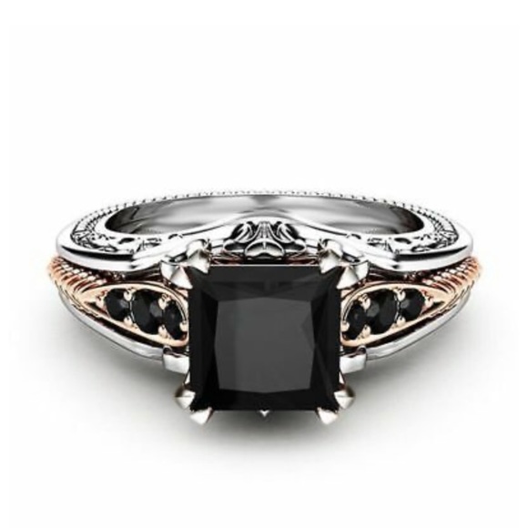 Jewelry - NEW 925 Sterling Silver Black sapphire Ring